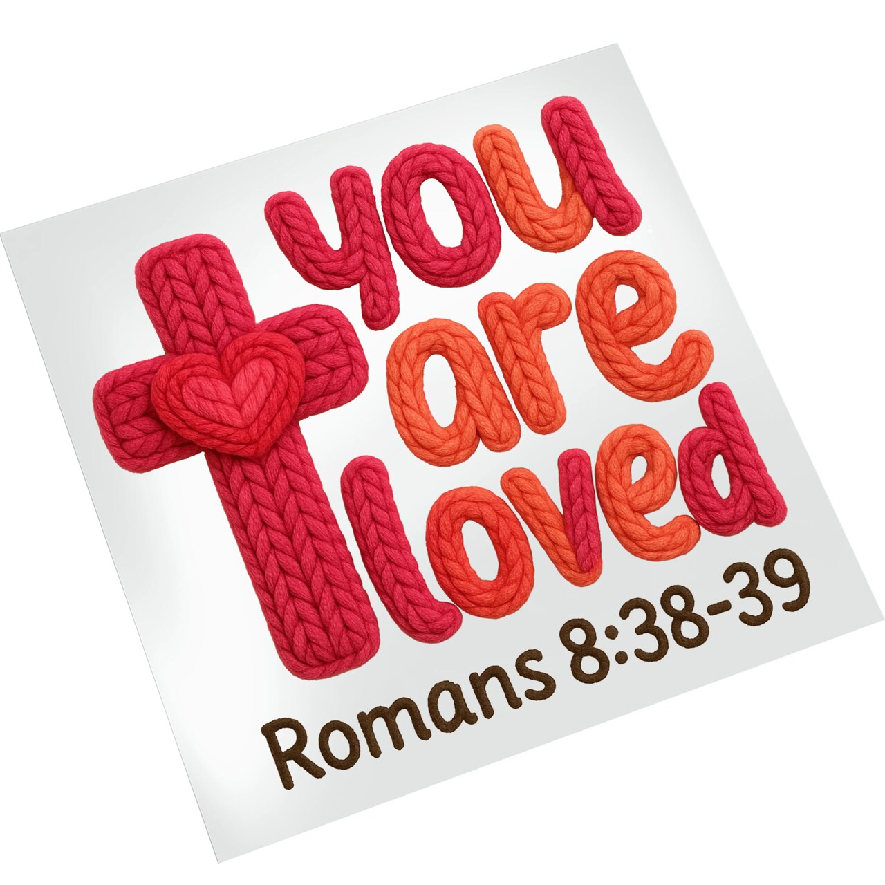 Valentines Faith DTF Transfer - You Are Loved Cross Ready To Press